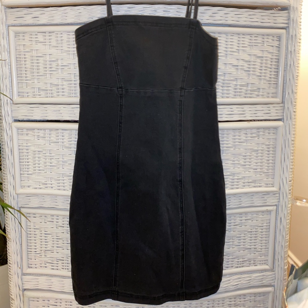 Black denim dress
